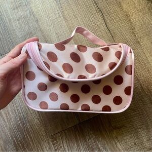 Pink Polka Dot Makeup Organizer